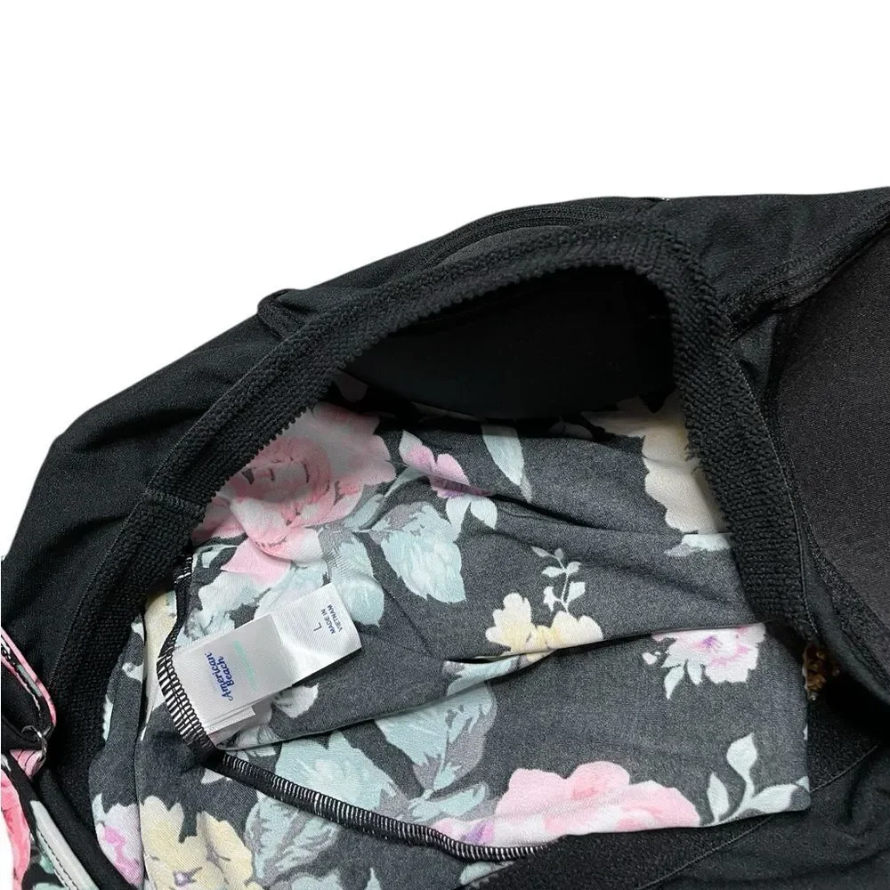 AMERICAN BEACH X MAURICES Floral Tankini Flattering Black Size Large / XL